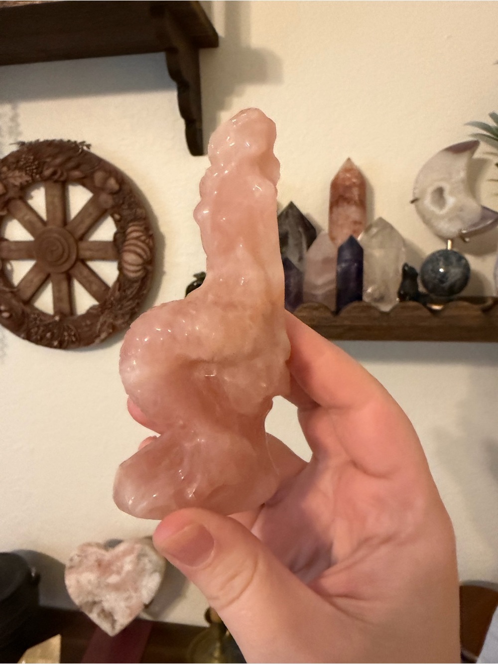 Rose Quartz Mermaid Crystal Carving – 212g